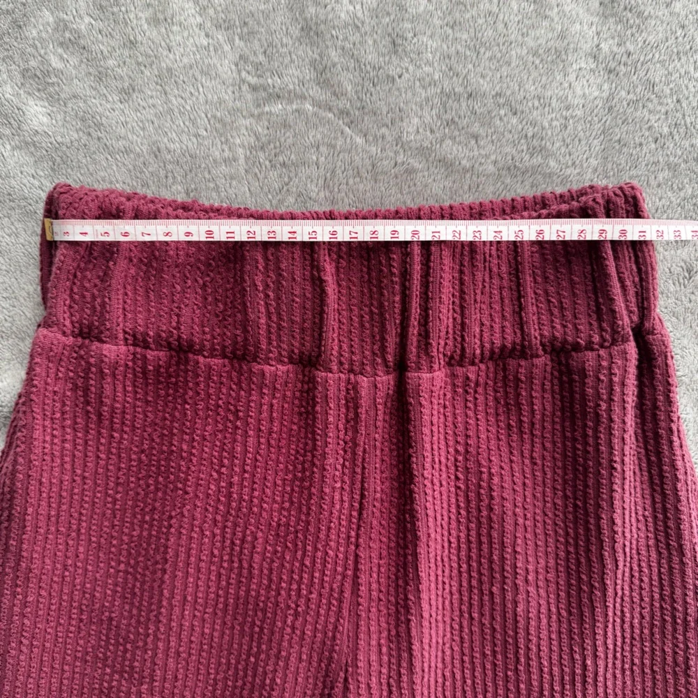 GIRL CRUSH GANG Wide Leg Waffle Pants - Dusty Rose/Muted Pink/Plum - Size S - Picture 4 of 9